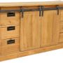 Bookshelves - Ruston cabinet recycled wood, sliding door and drawers - JP2B DECORATION