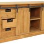 Bookshelves - Ruston cabinet recycled wood, sliding door and drawers - JP2B DECORATION