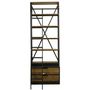 Shelves - Industrial shelf, 6 shelves, aged wood and metal, 243 cm - JP2B DECORATION