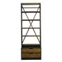 Shelves - Industrial shelf, 6 shelves, aged wood and metal, 243 cm - JP2B DECORATION