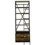 Shelves - Industrial shelf, 6 shelves, aged wood and metal, 243 cm - JP2B DECORATION