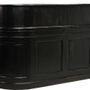 Buffets - Comptoir Manchester en pin, noir vintage, avec rangement bouteilles - JP2B DECORATION