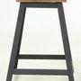 Tabourets - Tabouret industriel bois recyclé et fer, 47 cm - JP2B DECORATION