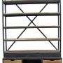 Shelves - Large industrial shelf, 7 shelves, aged wood and metal - JP2B DECORATION