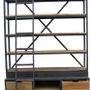 Shelves - Large industrial shelf, 7 shelves, aged wood and metal - JP2B DECORATION