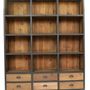 Bookshelves - Industrial bookcase wood and iron, 6 drawers, 12 shelves - JP2B DECORATION