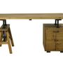 Desks - Industrial desk wood and metal, loft design with shelves - JP2B DECORATION