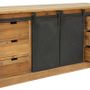 Buffets - Cabinet industriel bois et métal, 6 tiroirs, design robuste - JP2B DECORATION