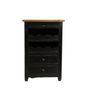 Sideboards - Bottle rack cabinet, 5 drawers, pine wood, black - JP2B DECORATION