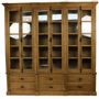 Bookshelves - Recycled wood bookcase with 6 glass doors, vintage design - JP2B DECORATION