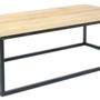 Coffee tables - Industrial coffee table wood and metal, vintage design 125 cm - JP2B DECORATION