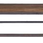 Coffee tables - Industrial coffee table, aged wood and black metal, 140 cm - JP2B DECORATION