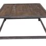 Coffee tables - Industrial coffee table, aged wood and black metal, 140 cm - JP2B DECORATION