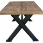 Tables Salle à Manger - Table de repas industrielle, bois recyclé et métal, 200 cm - JP2B DECORATION