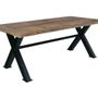 Tables Salle à Manger - Table de repas industrielle, bois recyclé et métal, 200 cm - JP2B DECORATION