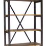 Shelves - Medium industrial shelf, wood and metal, 220 cm - JP2B DECORATION