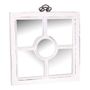 Miroirs - Miroir rond en bois recyclé, finition blanc vieilli, 40 cm - JP2B DECORATION