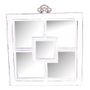 Mirrors - Square mirror in recycled wood, distressed white finish, 40 cm - JP2B DECORATION