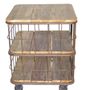 Autres tables  - Meuble de rangement cage, bois et métal, design industriel, 70 cm - JP2B DECORATION