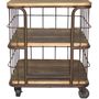 Autres tables  - Meuble de rangement cage, bois et métal, design industriel, 70 cm - JP2B DECORATION