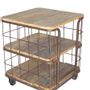 Autres tables  - Meuble de rangement cage, bois et métal, design industriel, 70 cm - JP2B DECORATION