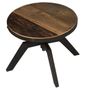 Tables basses - Table basse ronde industrielle, bois vieilli et métal, 50 cm - JP2B DECORATION