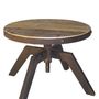 Tables basses - Table basse ronde industrielle, bois vieilli et métal, 50 cm - JP2B DECORATION