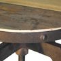 Tables basses - Table basse ronde industrielle, bois vieilli et métal, 50 cm - JP2B DECORATION