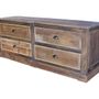 Sideboards - Recycled wood sideboard, 4 drawers, rustic design - JP2B DECORATION