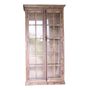 Wardrobe - Glass door wardrobe in recycled wood, small panes, authentic design - JP2B DECORATION