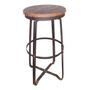 Tabourets - Tabouret de bar industriel réglable, métal et bois, design vintage - JP2B DECORATION