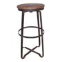 Tabourets - Tabouret de bar industriel réglable, métal et bois, design vintage - JP2B DECORATION