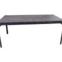 Tables Salle à Manger - Table de repas industrielle, métal noir martelé, 180 cm - JP2B DECORATION