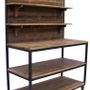 Shelves - Industrial workbench console, 4 shelves, wood and metal - JP2B DECORATION