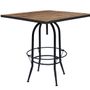 Tables Salle à Manger - Table de bar carrée 4 personnes, bois recyclé et métal, 90 cm - JP2B DECORATION