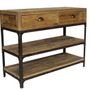 Console table - Small industrial console, 2 drawers, wood and metal - JP2B DECORATION