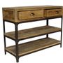 Console table - Small industrial console, 2 drawers, wood and metal - JP2B DECORATION