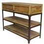 Console table - Small industrial console, 2 drawers, wood and metal - JP2B DECORATION