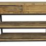 Console table - Small industrial console, 2 drawers, wood and metal - JP2B DECORATION