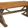 Tables Salle à Manger - Table de repas rustique, bois recyclé naturel vieilli, 150 cm - JP2B DECORATION