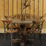 Tables Salle à Manger - Guéridon Mona en bois recyclé, design rustique, 110 cm - JP2B DECORATION