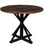 Dining Tables - Industrial side table in metal and recycled wood, 100 cm - JP2B DECORATION