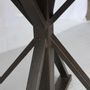 Dining Tables - Industrial side table in metal and recycled wood, 100 cm - JP2B DECORATION