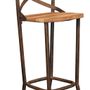 Chaises - Chaise de bar industrielle en bois et métal, design robuste et vintage - JP2B DECORATION