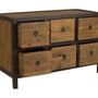 Chests of drawers - Industrial chest of drawers, 6 drawers, wood and metal, robust design - JP2B DECORATION