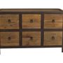 Chests of drawers - Industrial chest of drawers, 6 drawers, wood and metal, robust design - JP2B DECORATION