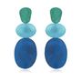 Bijoux - «Murmures de la Mer» Boucles d'Oreilles Pebble Harmony en Cuir Bleu. - 7PM LEATHER JEWELS