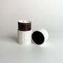 Tea and coffee accessories - Black / White Matte Bark Tea caddy - TOMIOKA