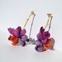 Cadeaux - Boucles d'oreilles plaqué or Flourist Silk collection lila - CHAMA NAVARRO