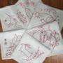 Kitchen linens - Set of napkins white linen with hand embroidery  Ukrainian ornament - GOLIUK